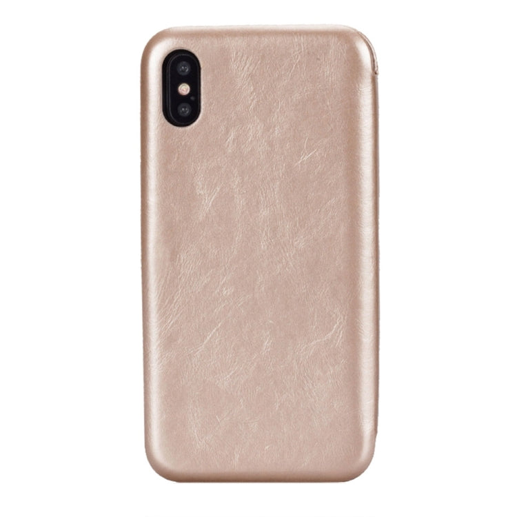 For iPhone X / XS Lenuo PU + TPU Crazy Horse Texture Horizontal Flip Leather Case with Card Slots