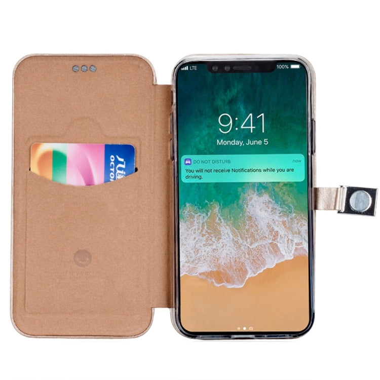 For iPhone X / XS Lenuo PU + TPU Crazy Horse Texture Horizontal Flip Leather Case with Card Slots