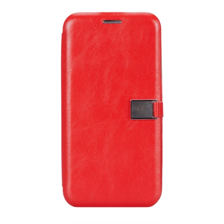 For iPhone X / XS Lenuo PU + TPU Crazy Horse Texture Horizontal Flip Leather Case with Card Slots