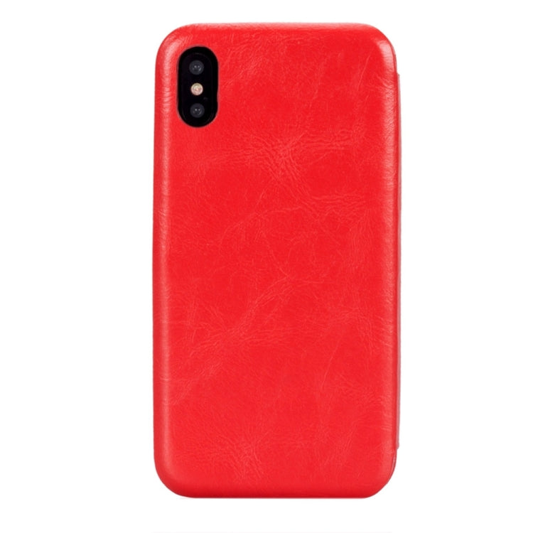 For iPhone X / XS Lenuo PU + TPU Crazy Horse Texture Horizontal Flip Leather Case with Card Slots