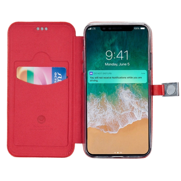 For iPhone X / XS Lenuo PU + TPU Crazy Horse Texture Horizontal Flip Leather Case with Card Slots