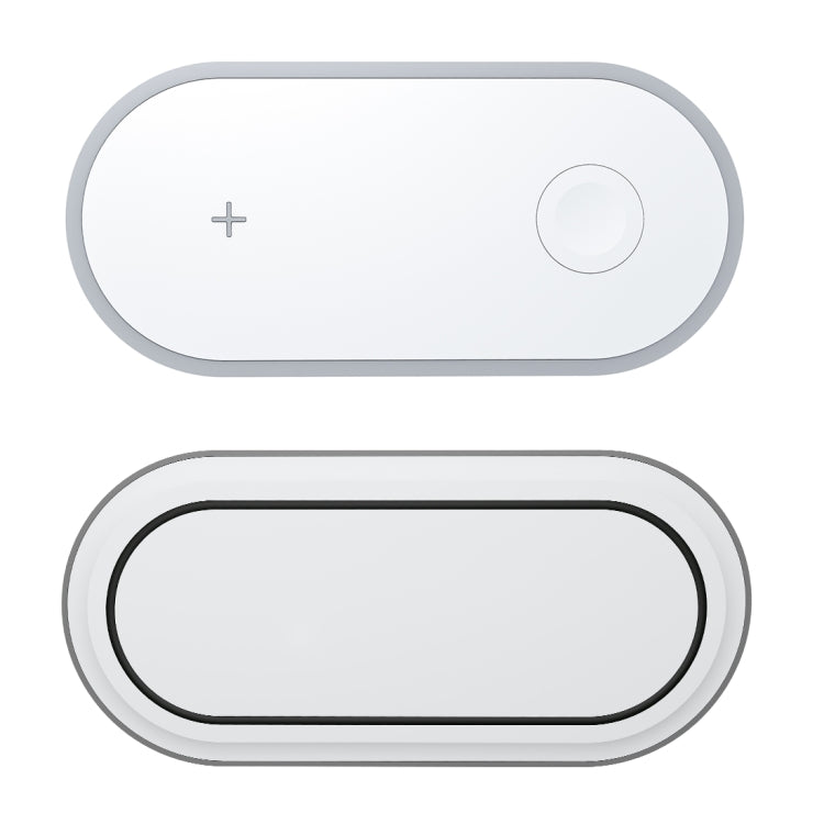 W32 2 in 1 QI Standard Dual Charge Wireless Charger for QI Standard Mobile Phone & iWatch(White)
