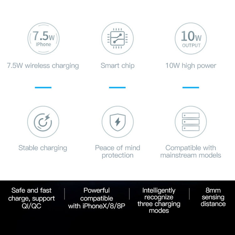 TOTUDESIGN CACW-031 Lighting Series â…¡ 10W Quick Charge Qi Standard Wireless Charger(Black)
