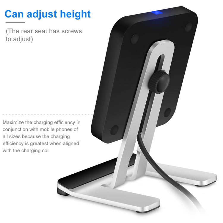 W009 10W QC 3.0 Height Adjustable Vertical Wireless Fast Charger with Mobile Phone Holder Function