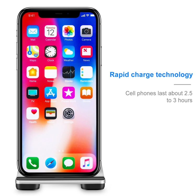 W009 10W QC 3.0 Height Adjustable Vertical Wireless Fast Charger with Mobile Phone Holder Function