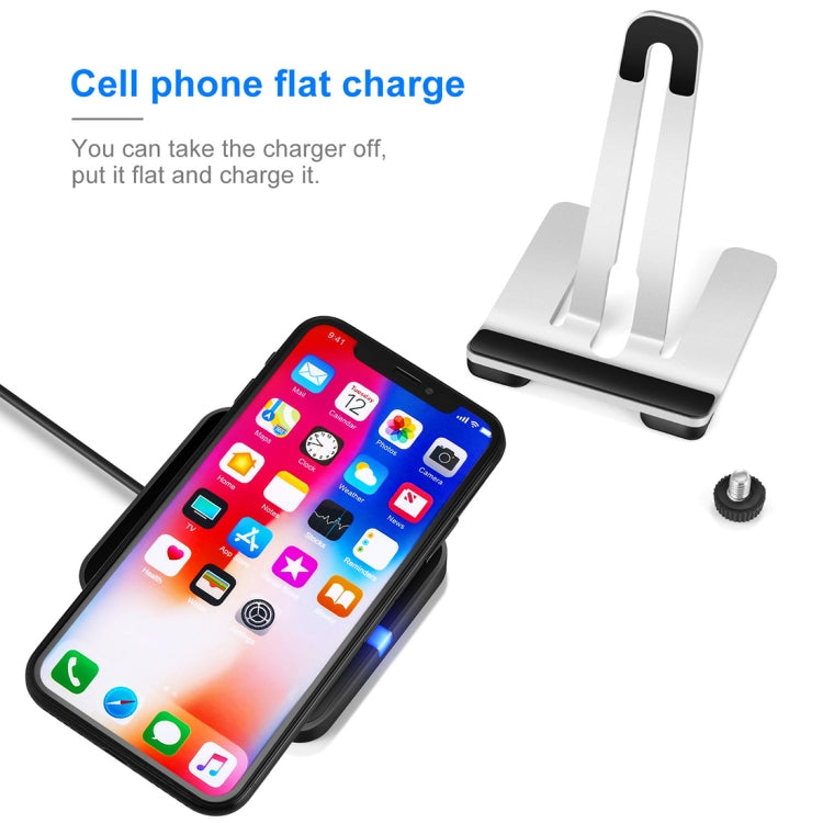 W009 10W QC 3.0 Height Adjustable Vertical Wireless Fast Charger with Mobile Phone Holder Function