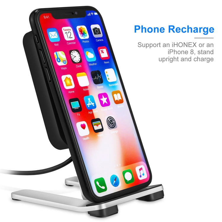 W009 10W QC 3.0 Height Adjustable Vertical Wireless Fast Charger with Mobile Phone Holder Function