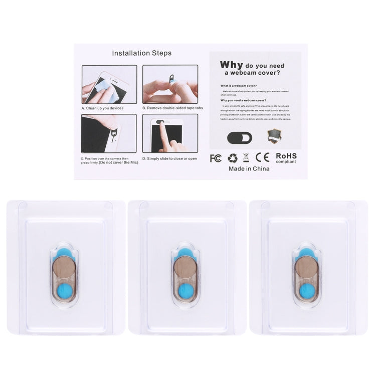 3 PCS Universal Ultra-thin Design Magnet WebCam Cover Camera Cover for Desktop, Laptop, Tablet, Phones
