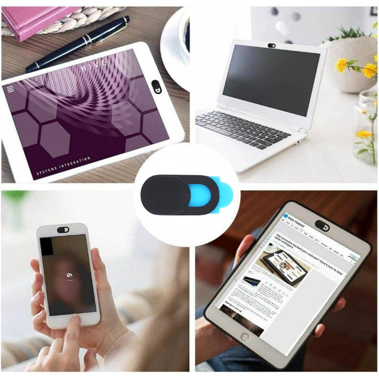 6 PCS Universal Ultra-thin Design WebCam Cover Camera Cover for Desktop, Laptop, Tablet, Phones(Black)