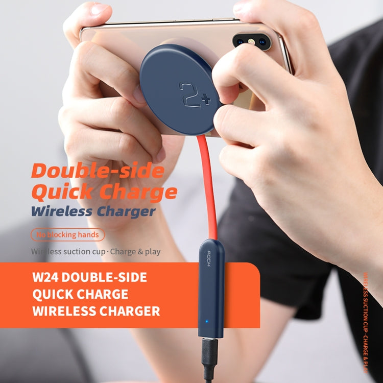 ROCK W24 Double-sided Fast Charging Wireless Charger (Blue)