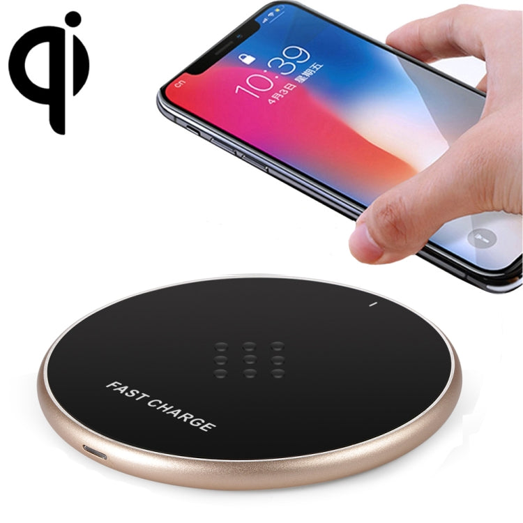 HAMTOD G19 10W QI Universal Round Wireless Charger (Gold)