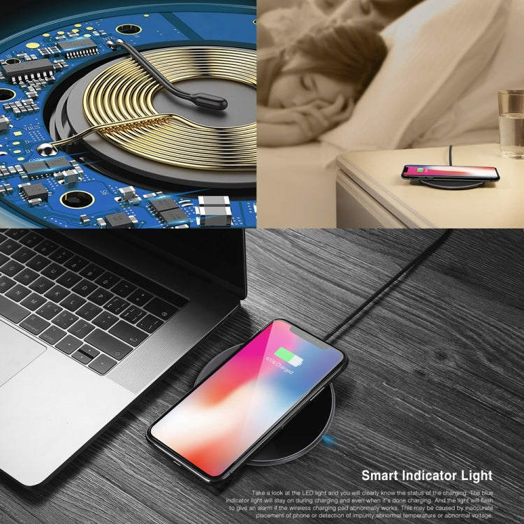 HAMTOD G19 10W QI Universal Round Wireless Charger (Gold)
