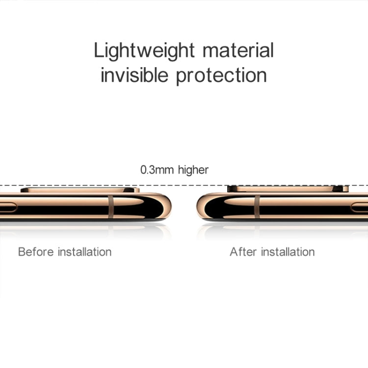 10 PCS Copy iP 11 Pro / iP 11 Pro Max Metal + Plexiglass Lens Protective Cover for iPhone X / XS / XS Max(Silver)