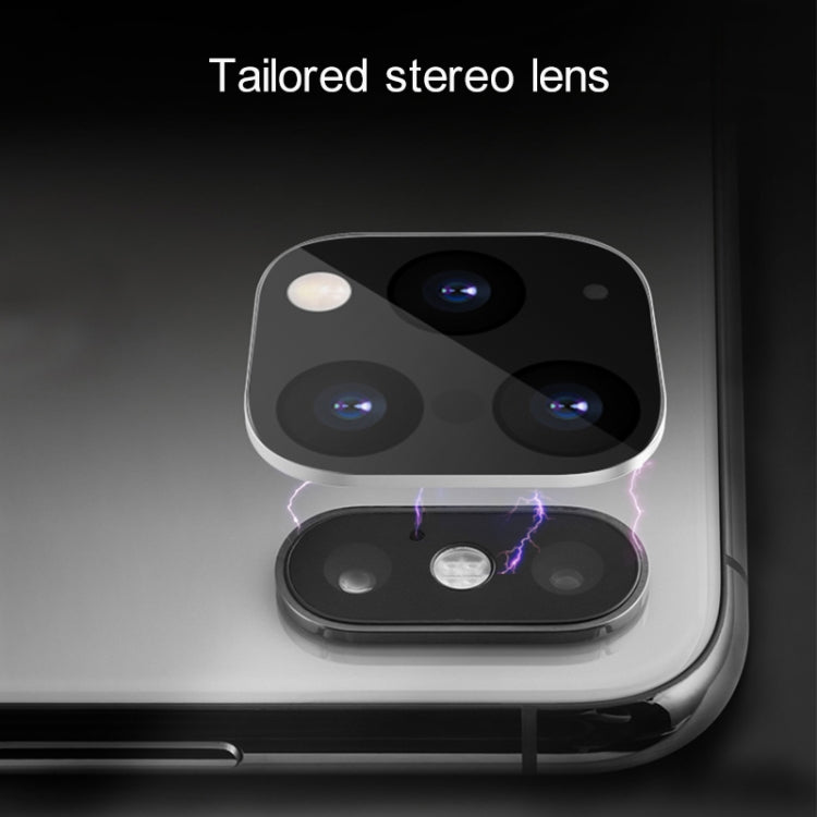 10 PCS Copy iP 11 Pro / iP 11 Pro Max Metal + Plexiglass Lens Protective Cover for iPhone X / XS / XS Max(Silver)