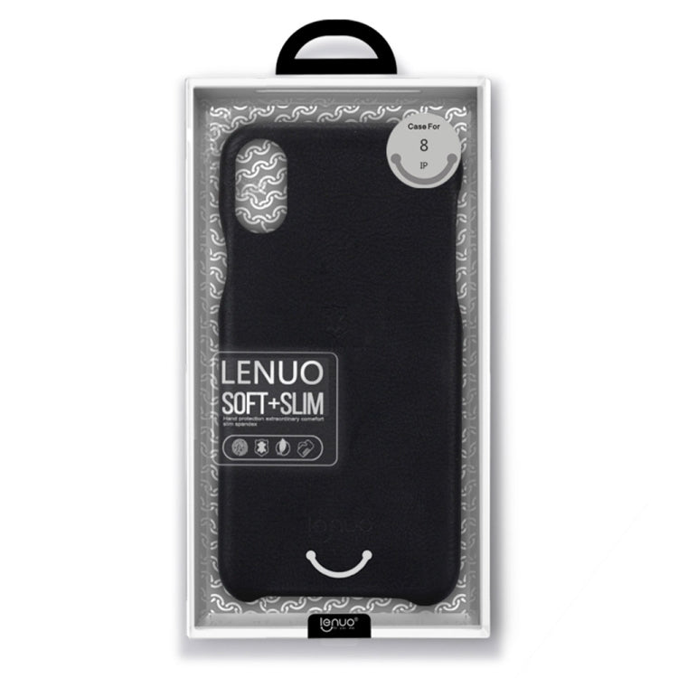 For iPhone X / XS Lenuo Litchi Texture PU + PC Paste Skin Protective Case