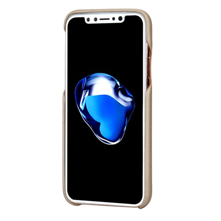 For iPhone X / XS Lenuo Litchi Texture PU + PC Paste Skin Protective Case