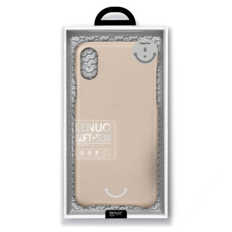For iPhone X / XS Lenuo Litchi Texture PU + PC Paste Skin Protective Case
