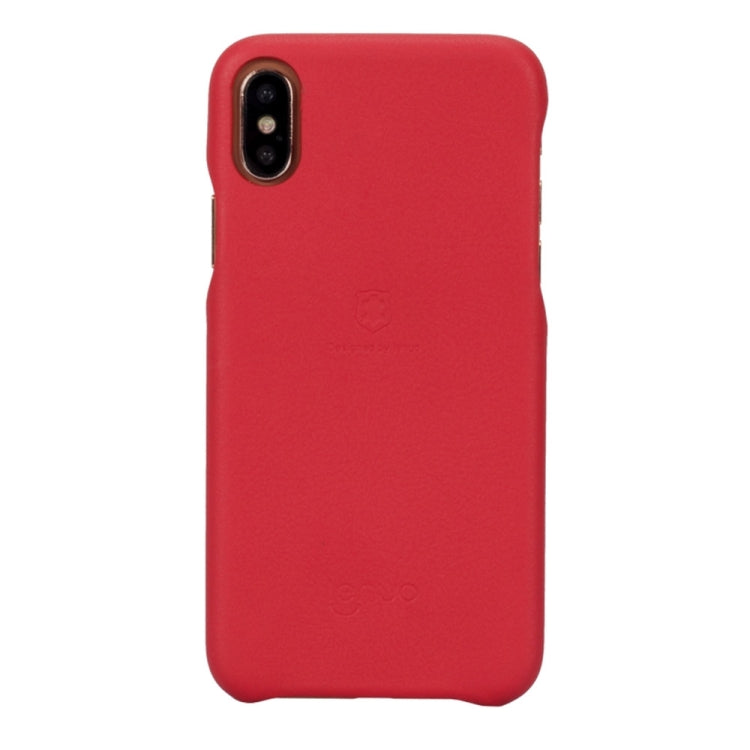 For iPhone X / XS Lenuo Litchi Texture PU + PC Paste Skin Protective Case