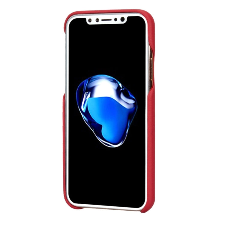 For iPhone X / XS Lenuo Litchi Texture PU + PC Paste Skin Protective Case