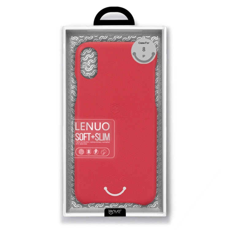 For iPhone X / XS Lenuo Litchi Texture PU + PC Paste Skin Protective Case