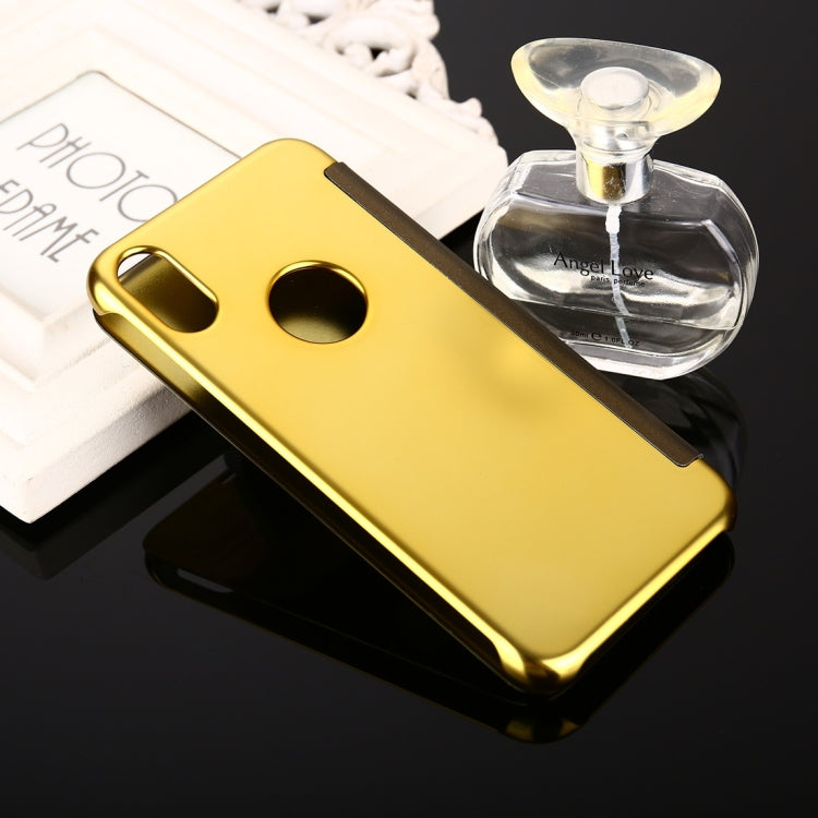 For iPhone X / XS Electroplating Mirror Horizontal Flip Leather Case