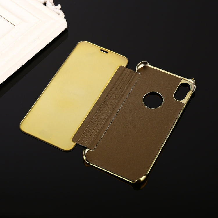 For iPhone X / XS Electroplating Mirror Horizontal Flip Leather Case