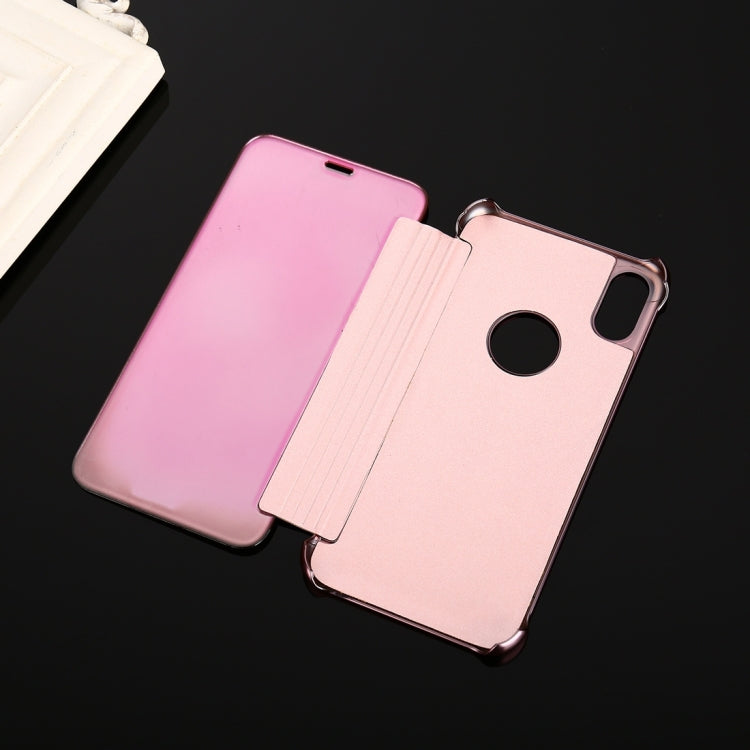 For iPhone X / XS Electroplating Mirror Horizontal Flip Leather Case