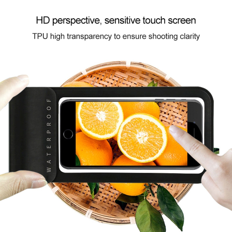 Outdoor Diving Swimming Mobile Phone Touch Screen Waterproof Bag for 5.1 to 6 Inch Mobile Phone