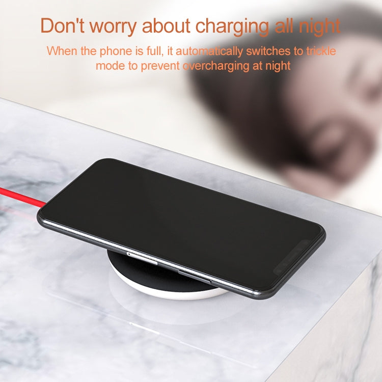 5W Portable Suction Cup Mobile Phone Fast Charging Wireless Charger, Length:1m(Grey White)