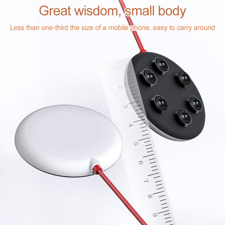 5W Portable Suction Cup Mobile Phone Fast Charging Wireless Charger, Length:1m(Grey White)