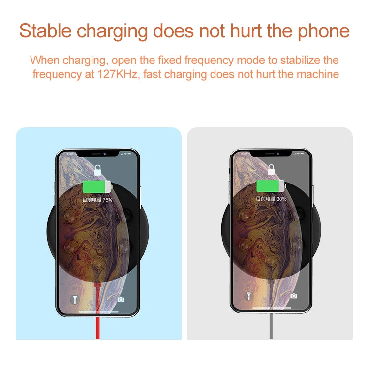 5W Portable Suction Cup Mobile Phone Fast Charging Wireless Charger, Length:1m(Grey White)