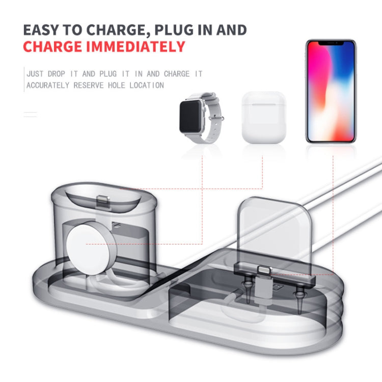 OHA1039 3 in 1 Multifunctional Silicone Mobile Phone Charging Holder Base for iPhone & Apple Watch & AirPods 1 / 2