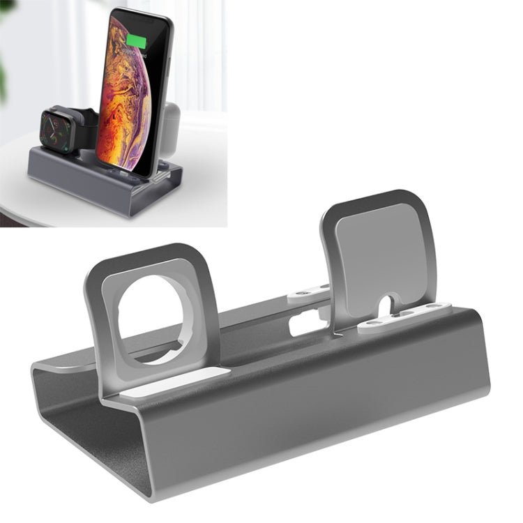 T030B 3 in 1 Multifunctional Aluminum Alloy Charging Stand Base for iPhones & Apple Watch & AirPods
