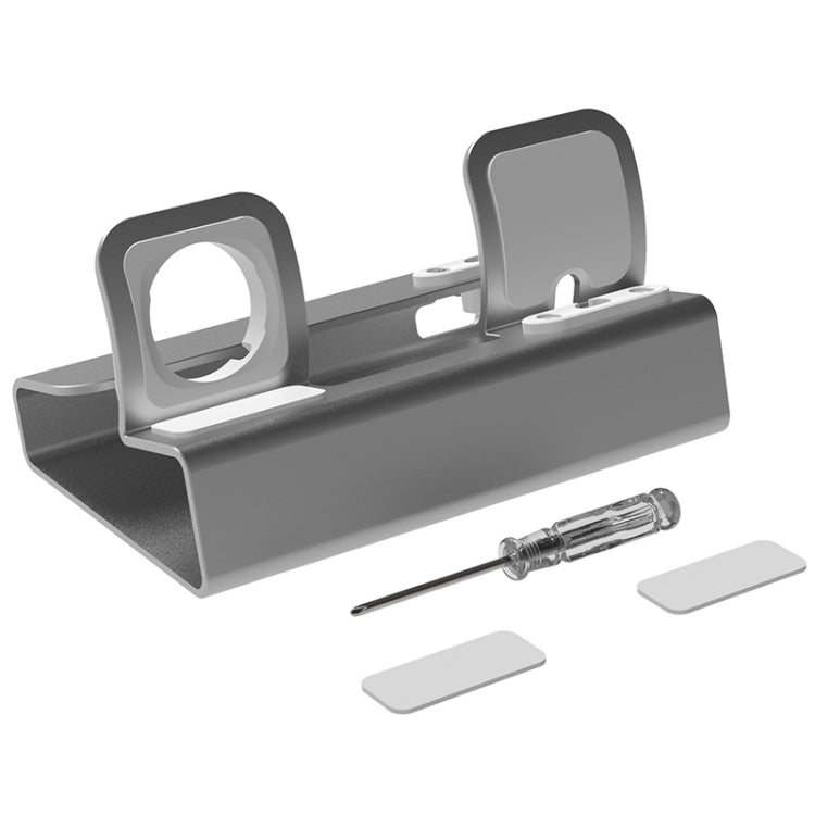 T030B 3 in 1 Multifunctional Aluminum Alloy Charging Stand Base for iPhones & Apple Watch & AirPods