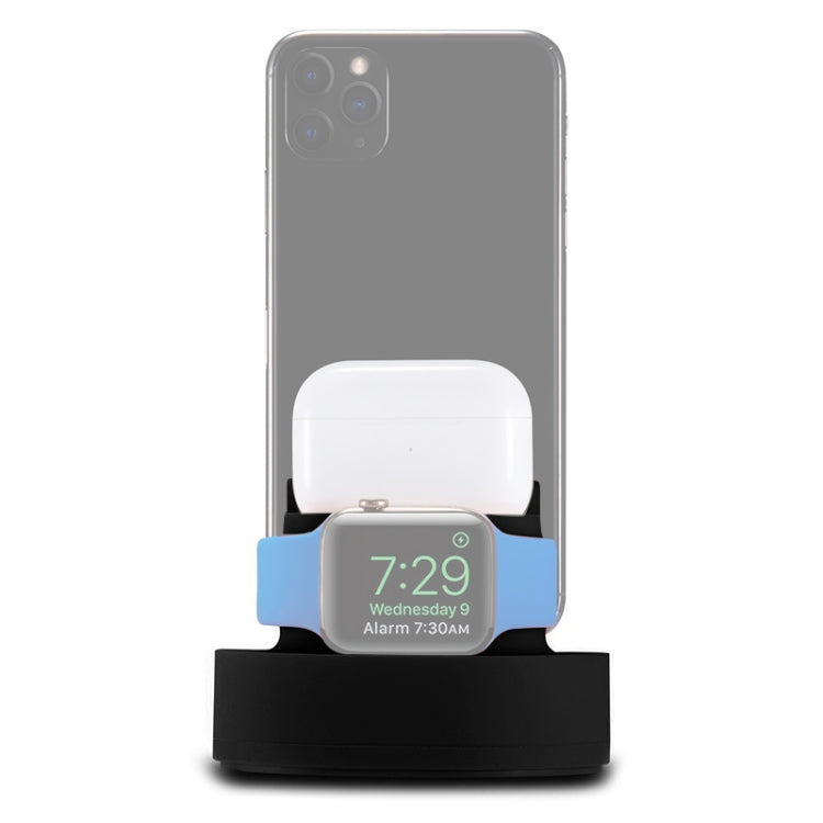 3 in 1 Multifunctional Silicone Mobile Phone Charging Stand Base for iPhones & Apple Watch Series 5 / 4 / 3 / 2 / 1 & AirPods 1 / 2 / Pro