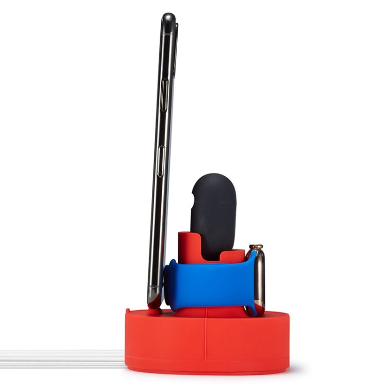 3 in 1 Multifunctional Silicone Mobile Phone Charging Stand Base for iPhones & Apple Watch Series 5 / 4 / 3 / 2 / 1 & AirPods 1 / 2 / Pro