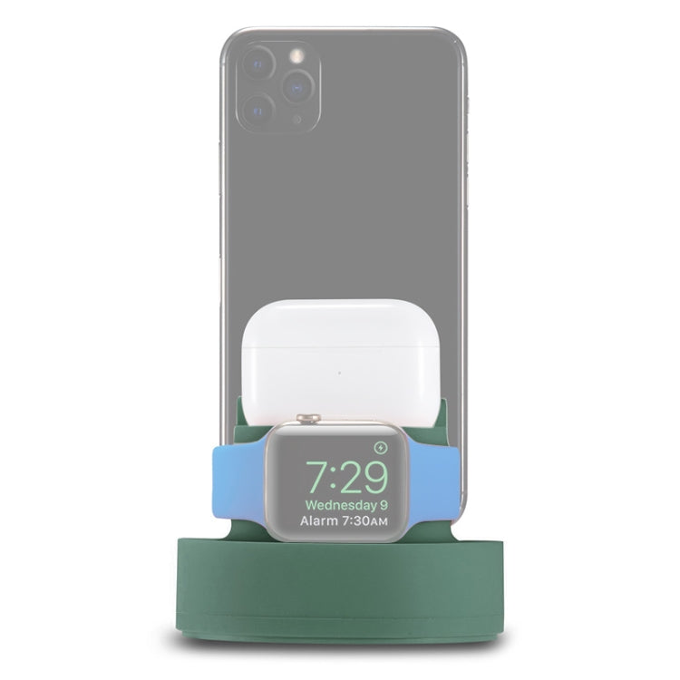 3 in 1 Multifunctional Silicone Mobile Phone Charging Stand Base for iPhones & Apple Watch Series 5 / 4 / 3 / 2 / 1 & AirPods 1 / 2 / Pro