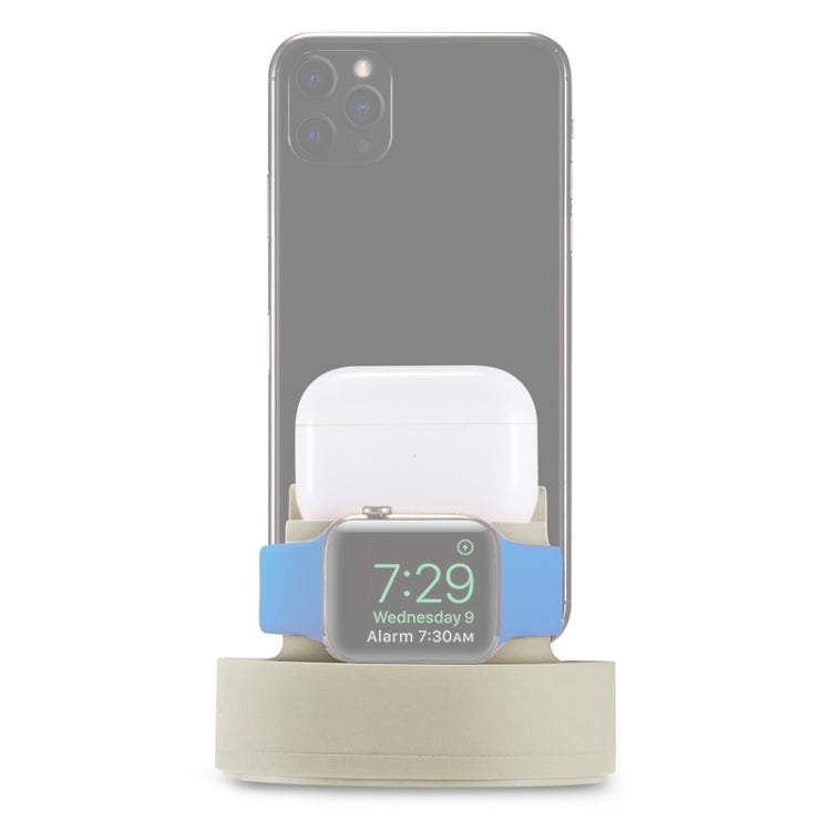 3 in 1 Multifunctional Silicone Mobile Phone Charging Stand Base for iPhones & Apple Watch Series 5 / 4 / 3 / 2 / 1 & AirPods 1 / 2 / Pro