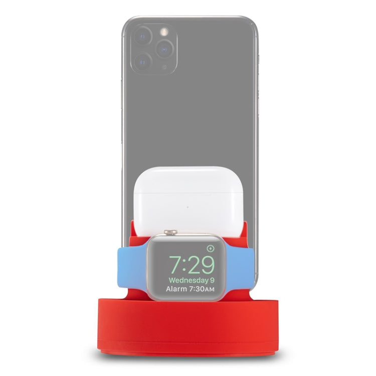 3 in 1 Multifunctional Silicone Mobile Phone Charging Stand Base for iPhones & Apple Watch Series 5 / 4 / 3 / 2 / 1 & AirPods 1 / 2 / Pro