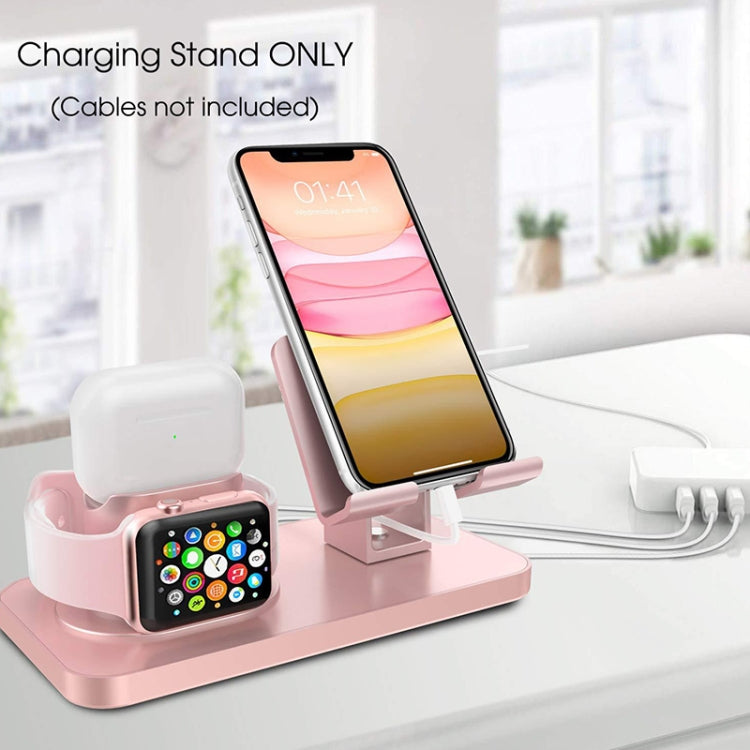 ZJ003 3 in 1 Multifunctional Rotatable Mobile Phone Charging Holder Base for 3.5-10.5 inch Mobile Phones / Tablet PCs & Apple Watch Series & AirPods 1 / 2 / Pro(Grey)