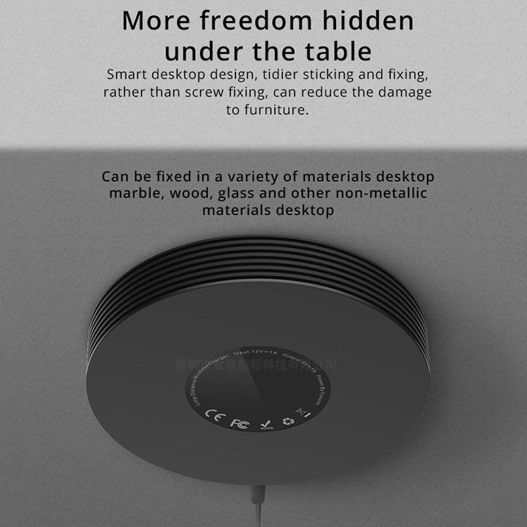 Z1 Desktop Hidden Charging Wireless Charging for iPhone and other Android Smart Phones(Black)