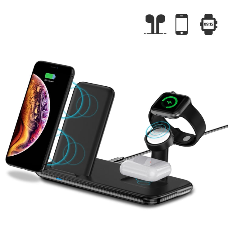 V5 4 in 1 Quick Wireless Charger for iPhone, Apple Watch, AirPods and other Android Smart Phones(Black)