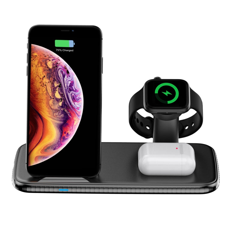 V5 4 in 1 Quick Wireless Charger for iPhone, Apple Watch, AirPods and other Android Smart Phones(Black)