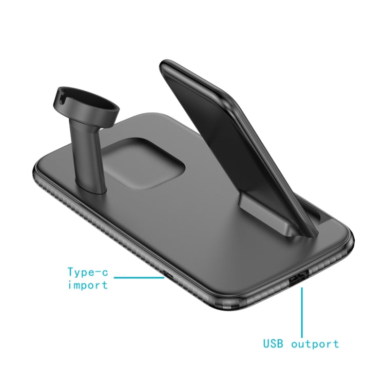 V5 4 in 1 Quick Wireless Charger for iPhone, Apple Watch, AirPods and other Android Smart Phones(Black)