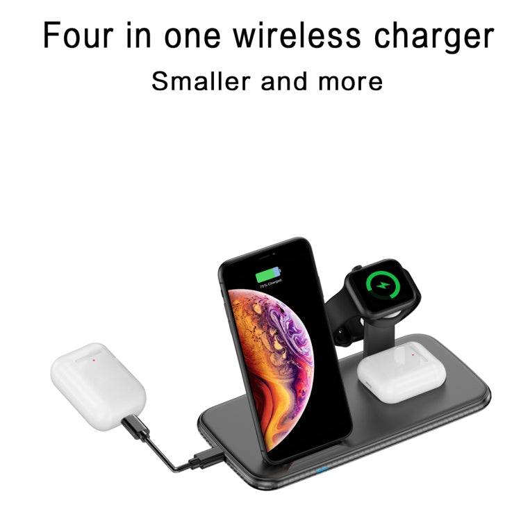 V5 4 in 1 Quick Wireless Charger for iPhone, Apple Watch, AirPods and other Android Smart Phones(Black)