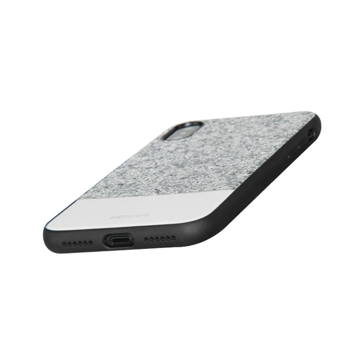 For iPhone X / XS DZGOGO BLING Series PU + TPU + PC Sequins Grind Arenaceous Protection Case (White)