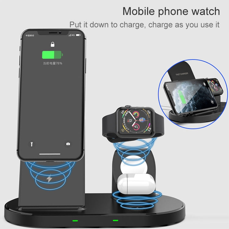 W55 3 In 1 Wireless Charger Holder Charging Station for iPhone / Apple Watch / AirPods