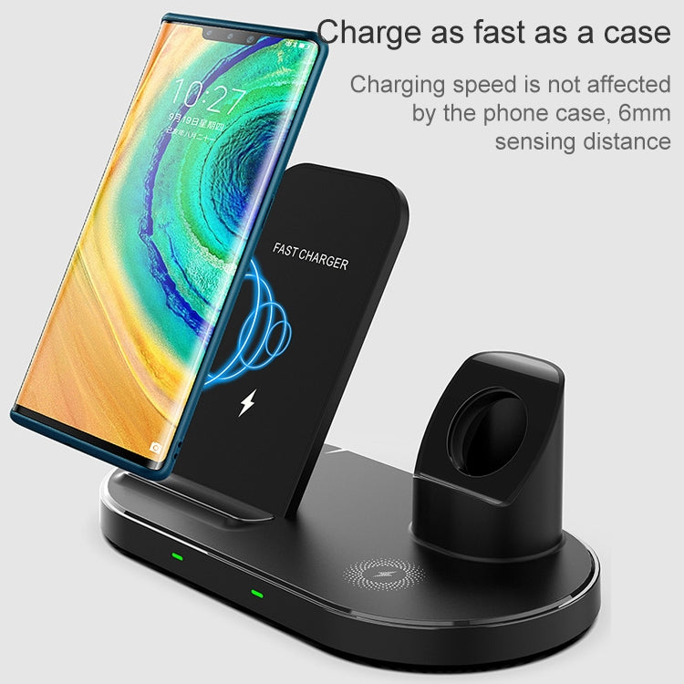 W55 3 In 1 Wireless Charger Holder Charging Station for iPhone / Apple Watch / AirPods