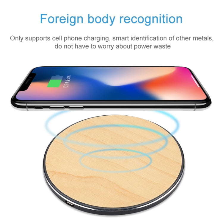 GY-68 QI Standard Wooden Round Wireless Charger