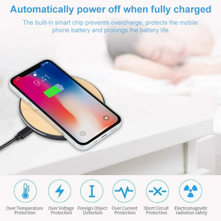 GY-68 QI Standard Wooden Round Wireless Charger